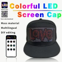 Unisex Baseball Cap USB Rechargeable Bluetooth APP Programmable LED Scrolling Message Display Board Hip Hop Street Snapback Hat 1
