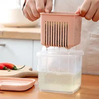Double Layer Vegetables Sealed Keeper Fresh Storage Box With Drain Basket Refrigerator Use Draining Crisper Strainers Container 2