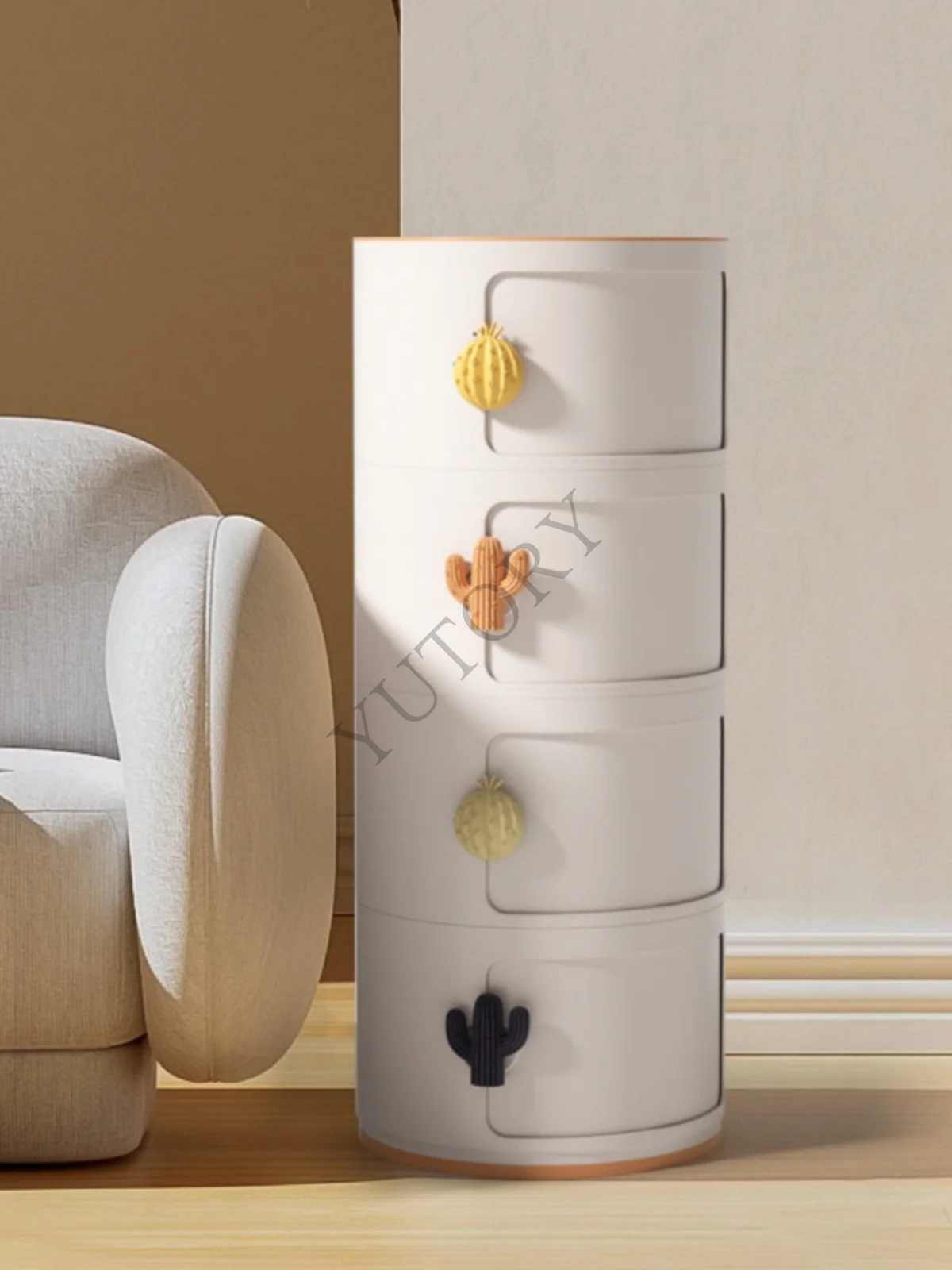 Rainbow round cabinet, multi-layer storage for children's toys, storage cabinet, bedroom bedside table