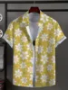 Men's Shirt Fashion Plant Flowers Graphic Tops Button Up Shirt New Casual  Unisex Shirt Vacation Lapel Short Sleeves Shirt 5