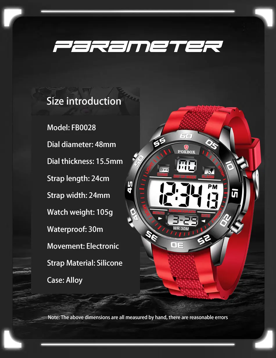 luxury electronic digital sports watch