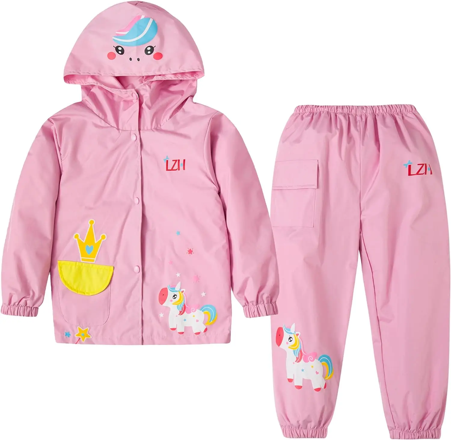 

Autumn Children Waterproof Windbreaker Suit Children's Unicorn Raincoat Set Kids Long Sleeve Jackets Girls Fashion Outwear 2-8Y