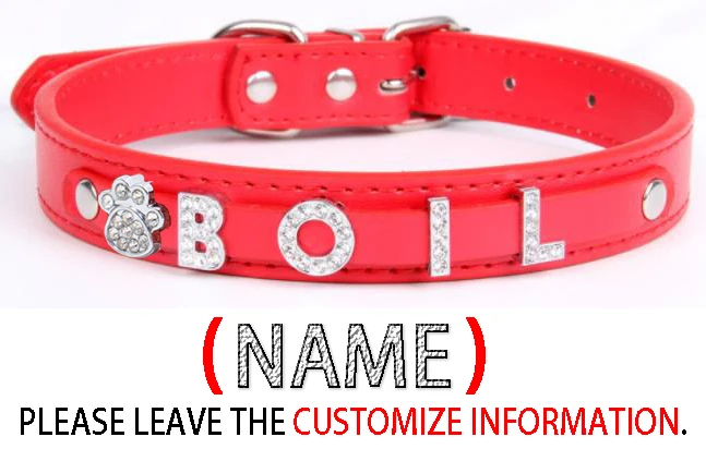 Cute Puppy Adjustable Personalized Dog Collar Rhinestone Bling Charms Custom Pet Name Colorful Collars for Chihuahua Yorkshire 