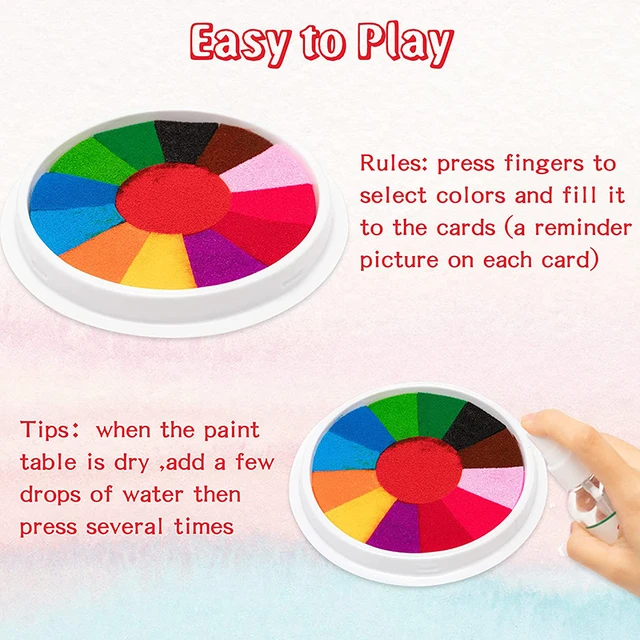 Washable Fingerpaint Kit Cute Cartoon Finger Painting Cards Non-Toxic Pigment for Kids Toddlers Children Creative Drawing Toys 5