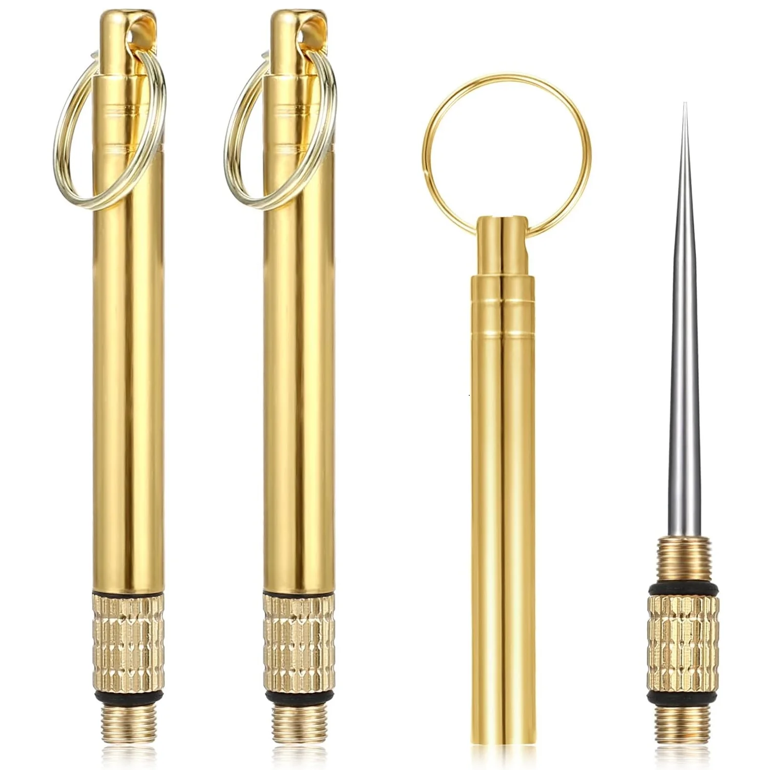 Porte-clés de poche pour cure-dents en titane, en laiton avec porte-cure-dents en métal pour pique-nique en plein air, outil de fil dentaire de Camping, 1 pièce