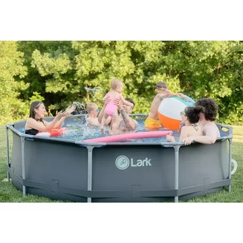 Lark Rustproof Fiberglass Frame Backyard Above Ground Swimming Pool with Filter Pump 1