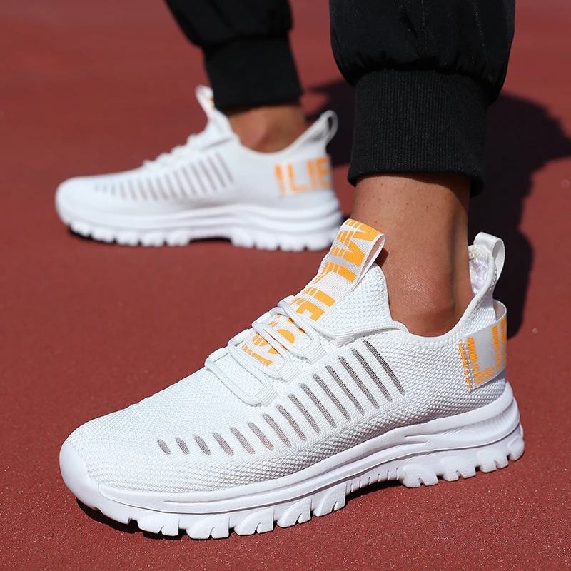 Fashion Running Men's Shoes Platform Casual Sports Mesh Breathable Outdoor Walking Comfortable Lightweight Jogging Tennis Shoes