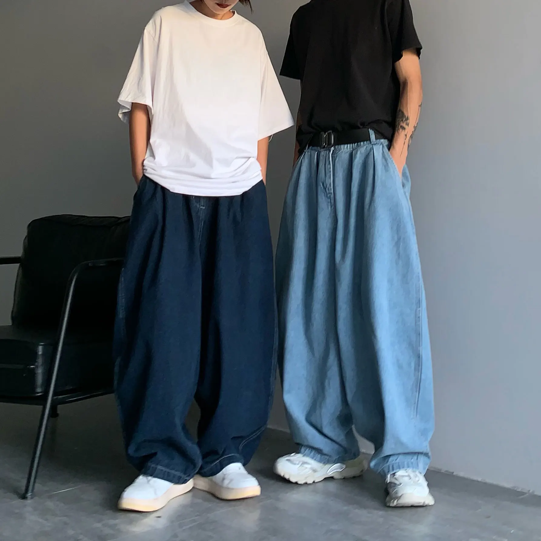 Men's 4xl Navy y2k Baggy Pants Denim Wide Leg Trousers Oversized Loose Jeans For Men Harajuku Cotton Korean Style Brand Clothing