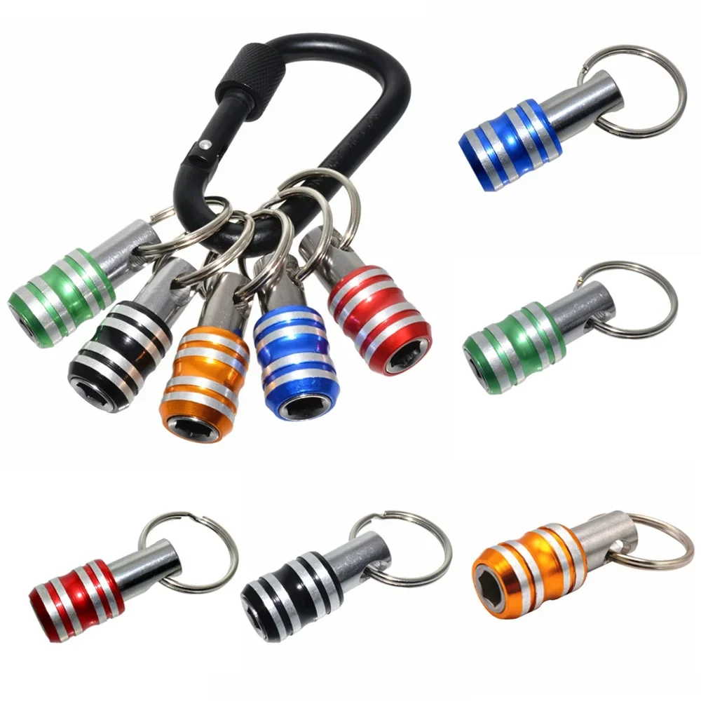 

2024 NEW Colors 1/4inch Hex Shank Screwdriver Bits Holder Extension Bar Drill Screw Adapter Quick Release Keychain Easy Change