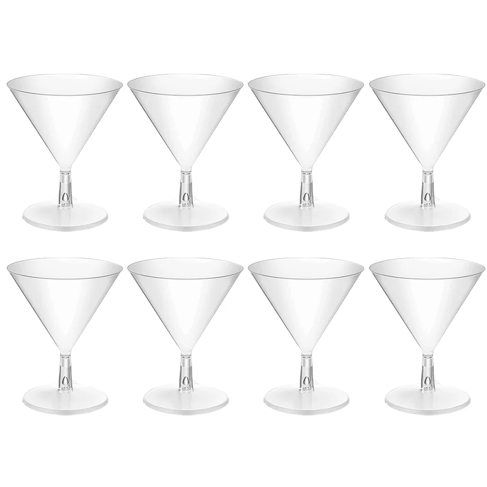 8 Pcs Clear Goblets for Party Disposable Wineglass Martini Glasses Cocktail Cup Abs