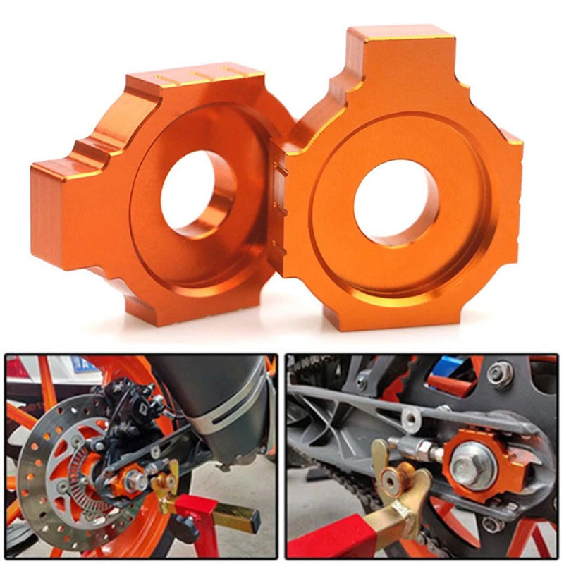 

1Pair Chain Adjuster Regulator Sliders For 125 200 390 RC390 Motorcycle Axle Block Regulator Tension Fastener