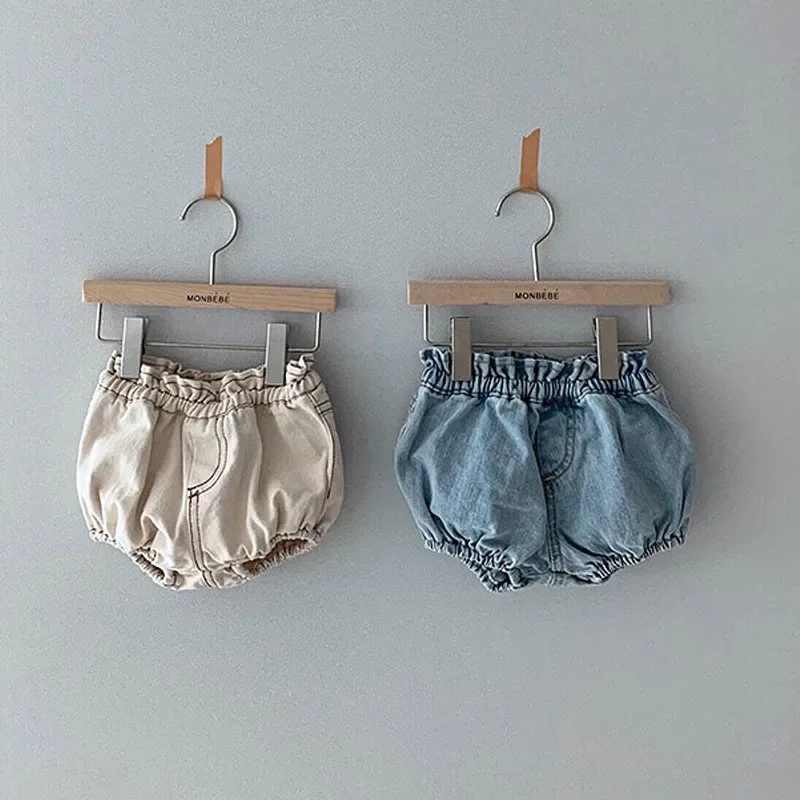 Spring Summer New Infant Kids Denim Shorts Heram Pants Newborn Baby Boys Girls Pp Pants Clothes Kids Bloomers 0-3T