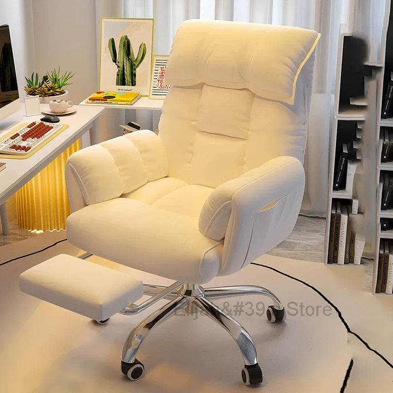 White Computer Chair Chaise Gaming Swivel Reading Folding Chair Accent Living Room Sofas Sedie Da Ufficio Desk Furniture