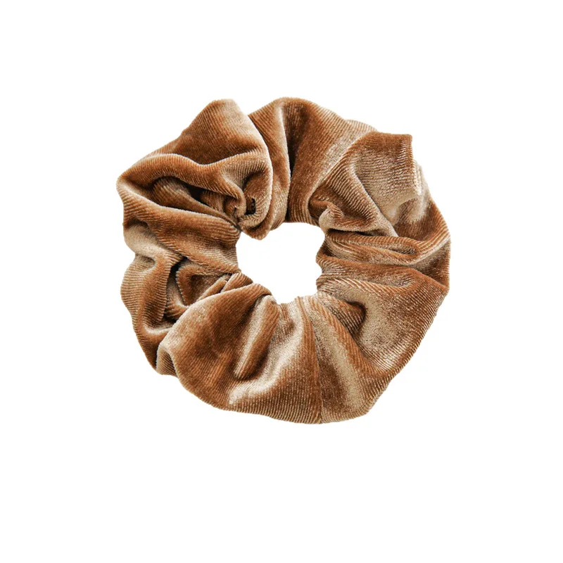 4 Stück Samt-Haargummis für Damen, einfarbige, weiche, elastische Haargummis, Retro-Luxus-Haarbänder, trendiges Alltags- und Bürohaar – Detail 8