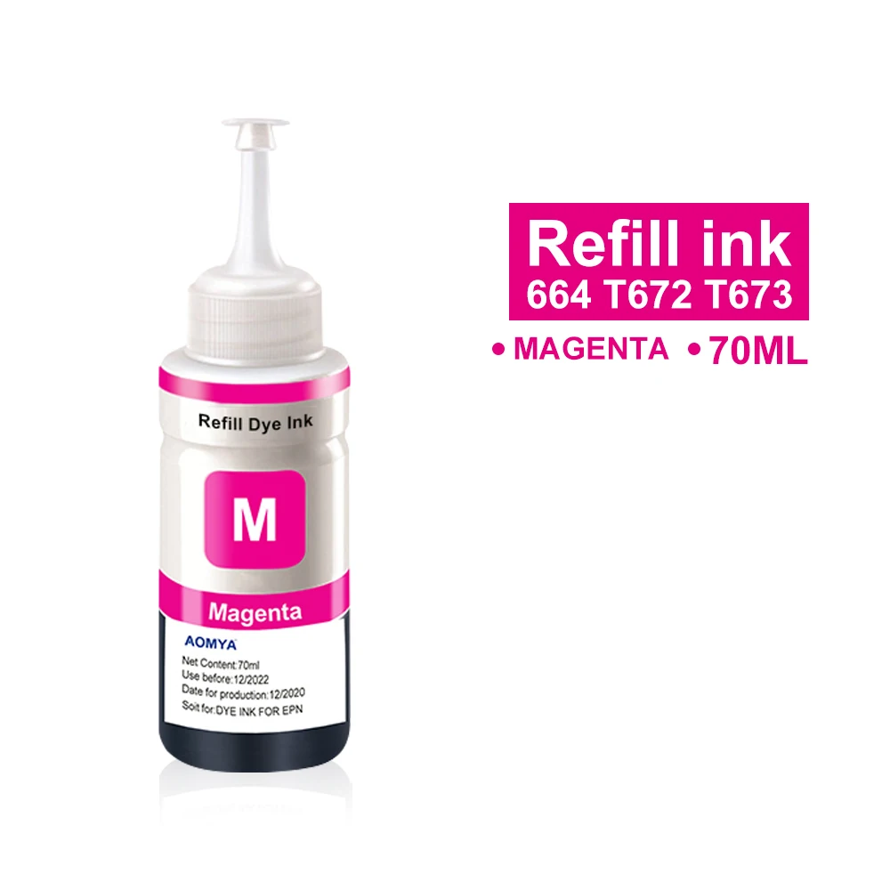 Aomya Dye Refill Ink Kit 4*70ml For Epson L365 L355 L300 L100 L110 L200 L210 L120 L130 L1300 L220 L310 L555 L565 Printer dye ink kit ink refill kit dye ink refill inkjet printer ink ink cartridge refill kit ink refill inkjet printer refill tool