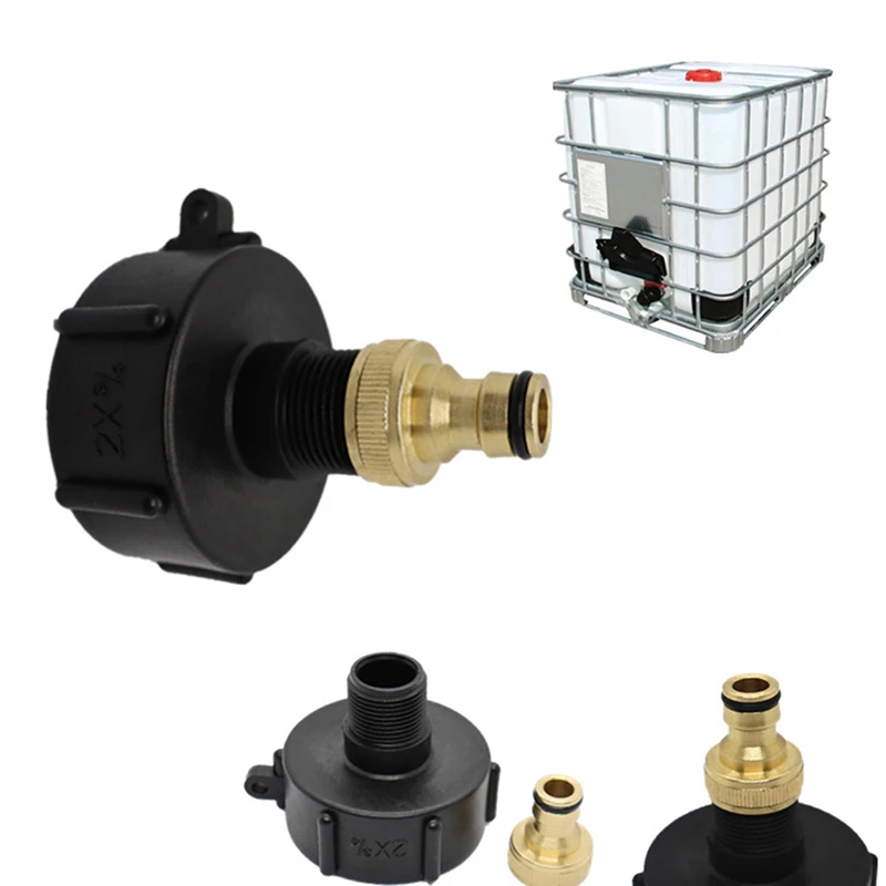 Adattatore Per IBC Da 1000L – Connettore S60x6 A Uscita 3/4 Pollice Con Raccordo In Ottone, Per Serbatoi Acqua
