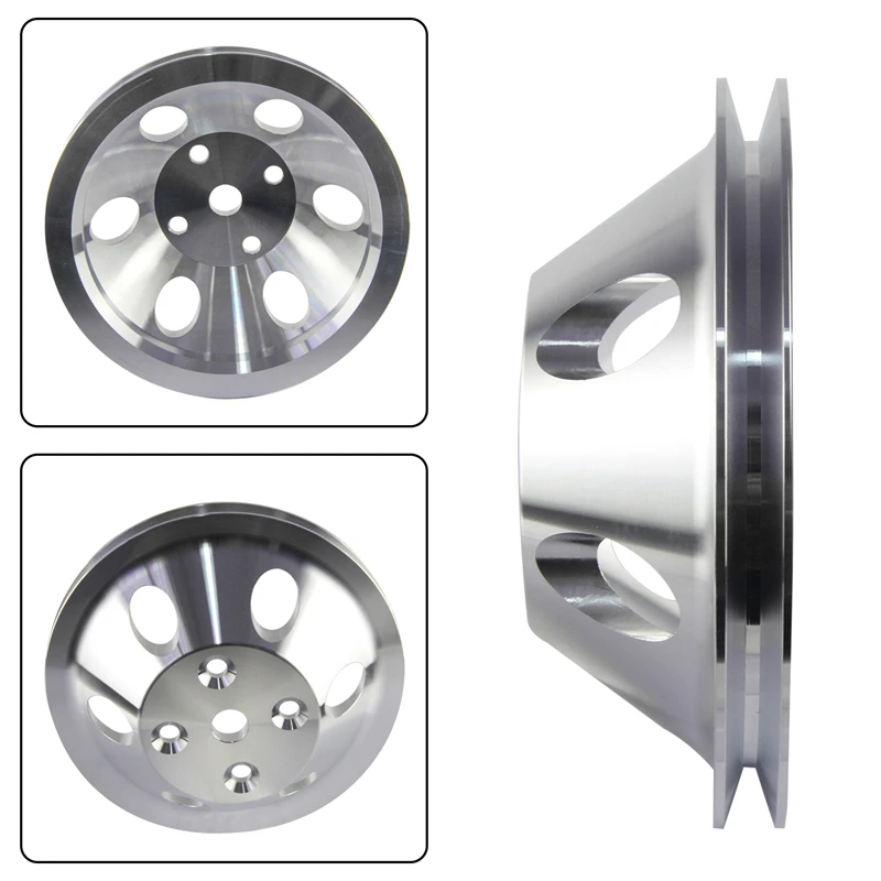 Fit for Small Block Chevy Aluminum Water Pump Pulley 1 Groove LWP Long Water Pump Fit For Small Block Chevy 327 305 350