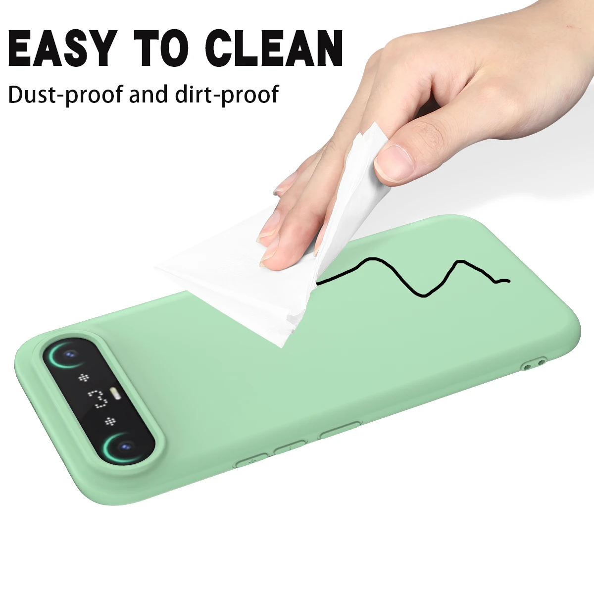 Slim Shockproof Liquid Silicone Phone Case with Protective Strap