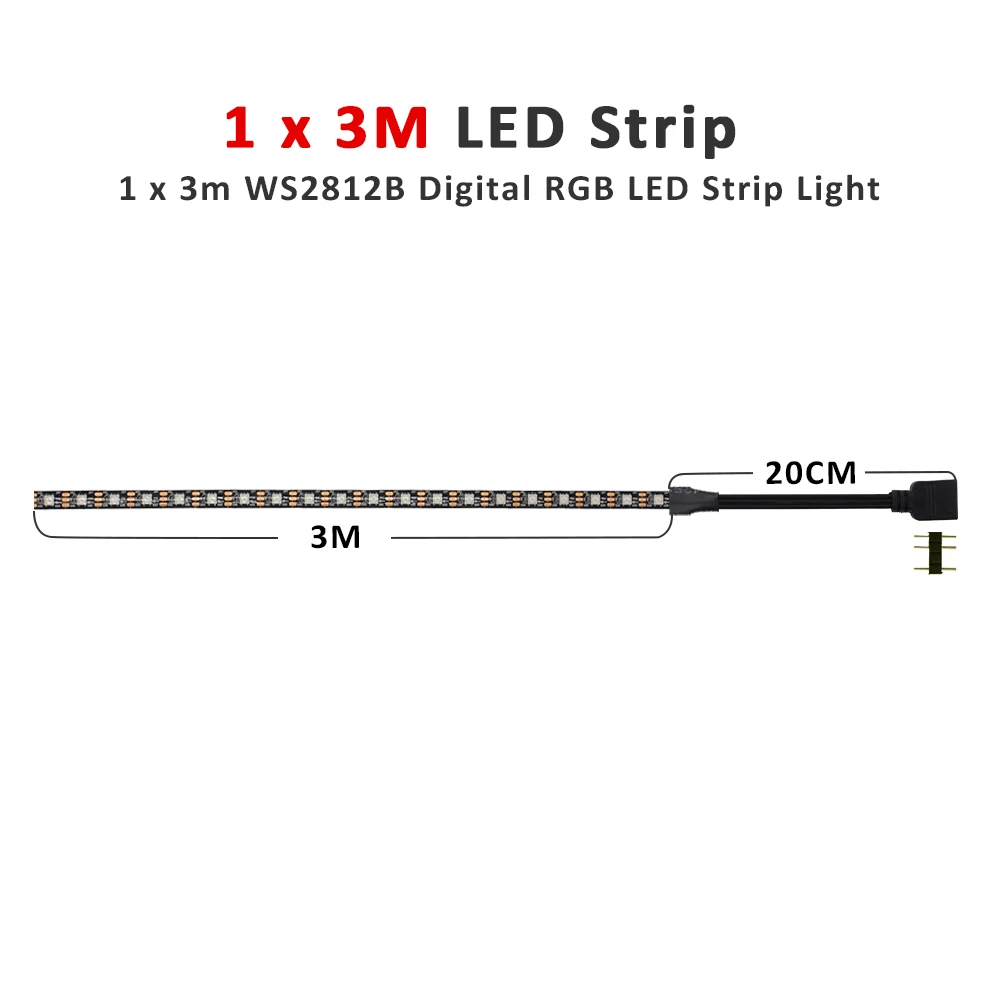 ตัวเลือกสินค้า แถบไฟ LED ARGB ปรับสีได้ ตกแต่ง PC