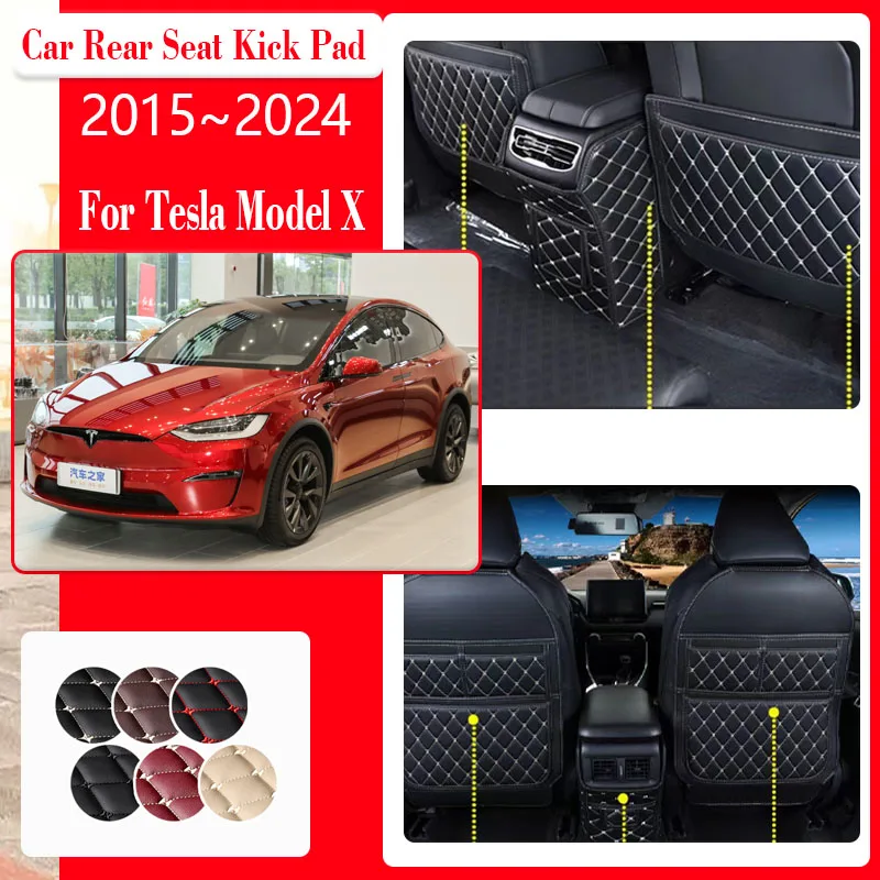couro-car-seat-kick-mats-para-tesla-anti-vestindo-back-seat-protector-pads-braco-box-auto-acessorios-modelo-x-2015-~-2024