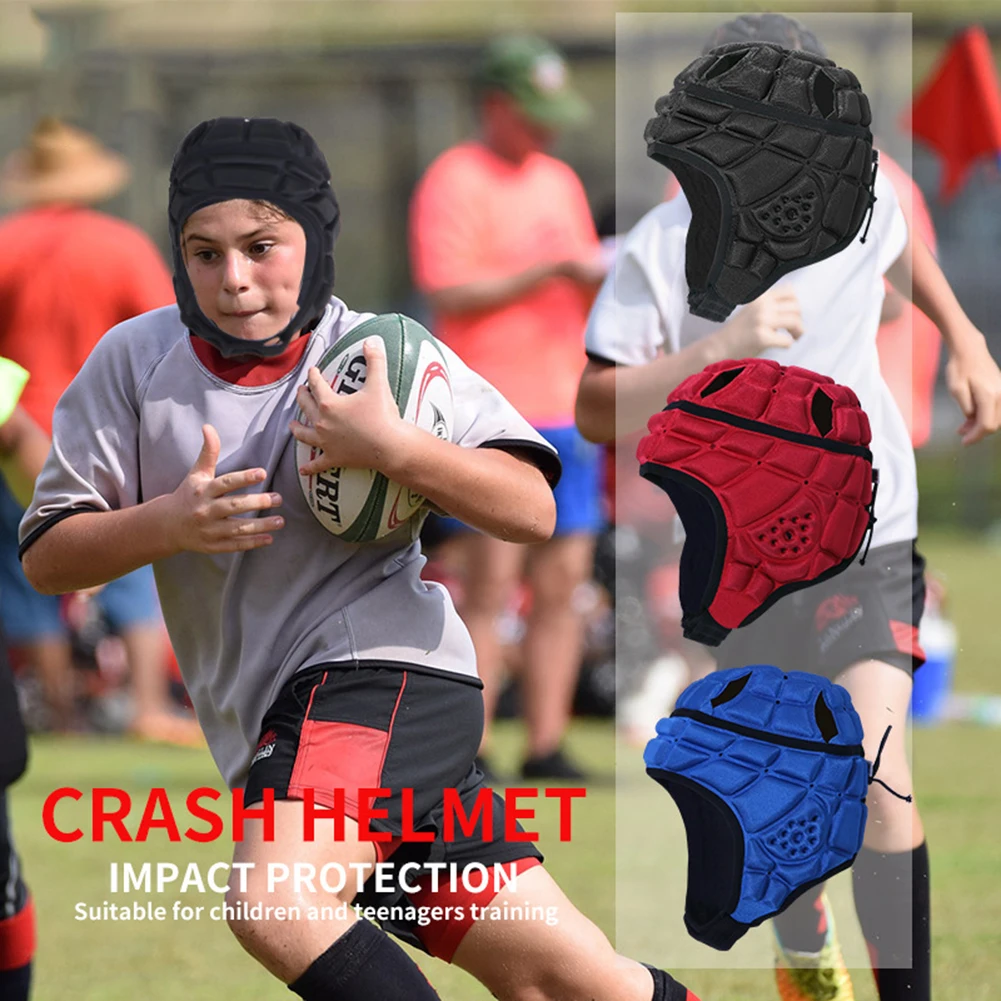 Children Helmet Head Guard Anti-collision Football Goalkeeper Helmet Protective Gear Head Protector for Rugby Train 1 polyester rugby headguard