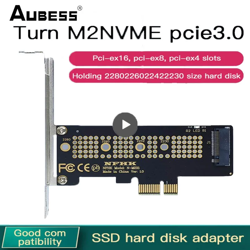 RGeek M.2 to PCIE3.0 Pcie 3.0 NVME SSD Adapter card Full Speed X4 2230-2280  Expansion M KEY Not Support SATA NGFF