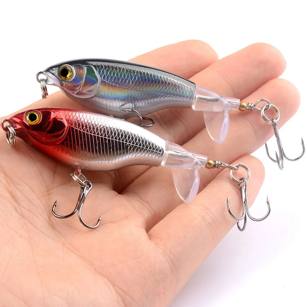 Occhi 3D 9Cm/11G 7.5Cm/6G Topwater Fishing Lure Rotante Long Throw Minnow Fishing Lure Luminescenza Attrezzatura Da Pesca
