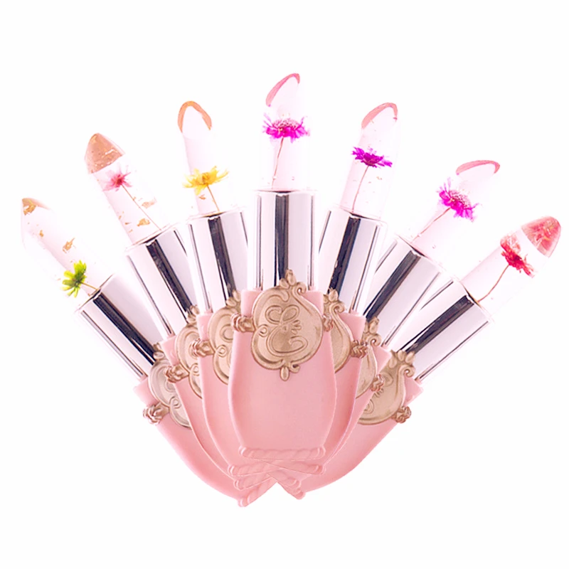Jelly Flower Lipstick Lip Balm Waterproof Color Changing Long Lasting 6 Colors lip balm lip makeup