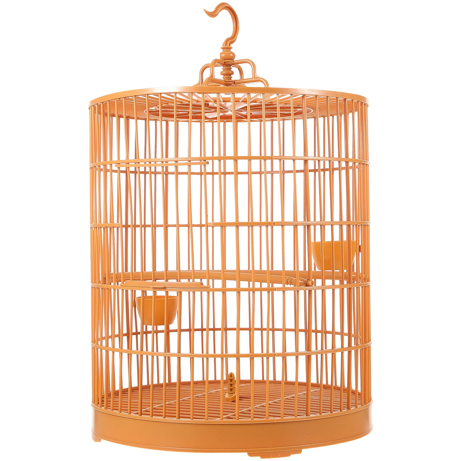 

Plastic Round Bird Cage Wall Hanging Bird Cage Small Birds Birds Party Cage Ornament Feeding Bowl Standing Pole Parakeet Budgie