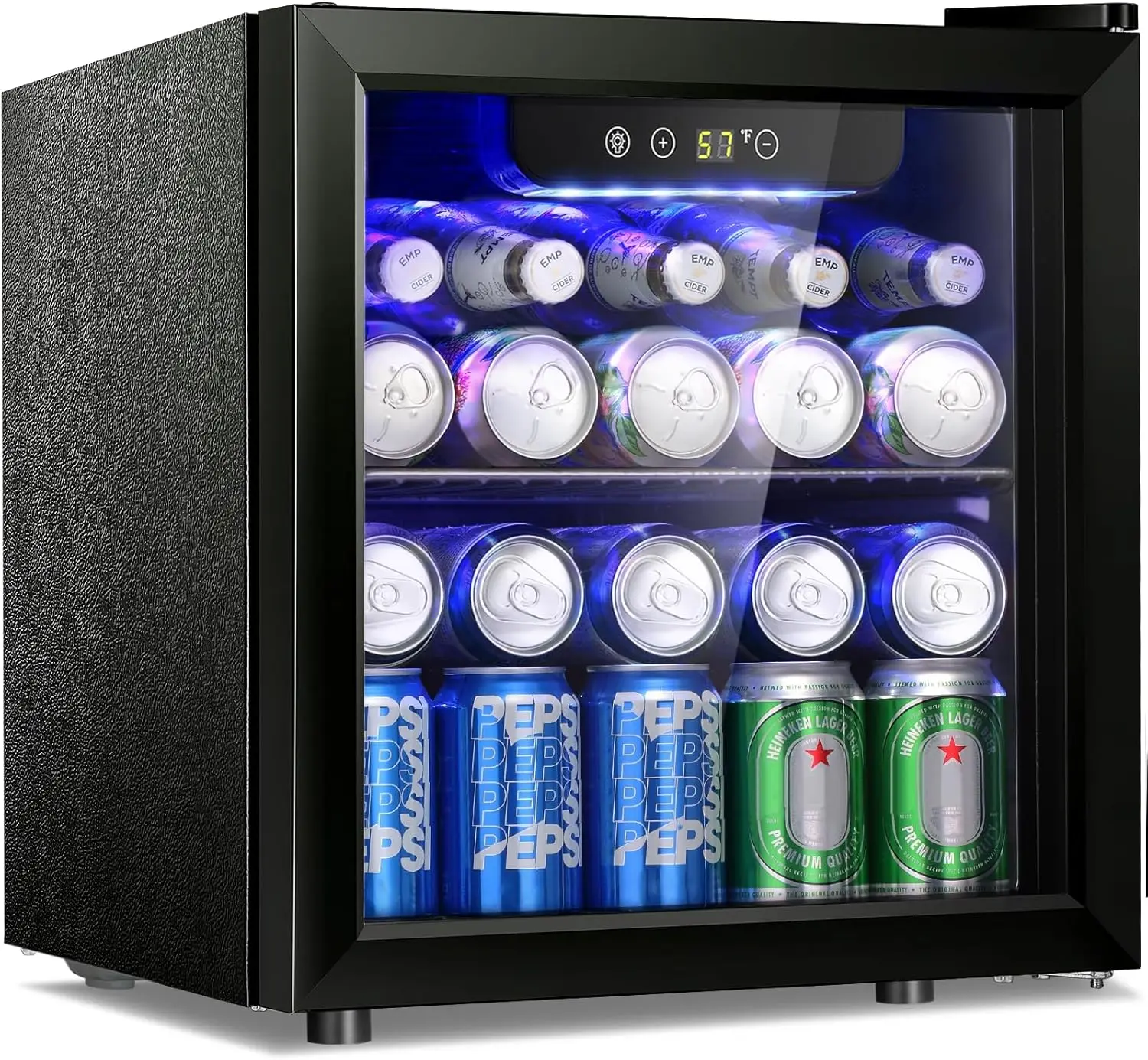 Wine Cooler/Cabinet, Mini Drink Fridge, Clear Front Glass Door Counter To