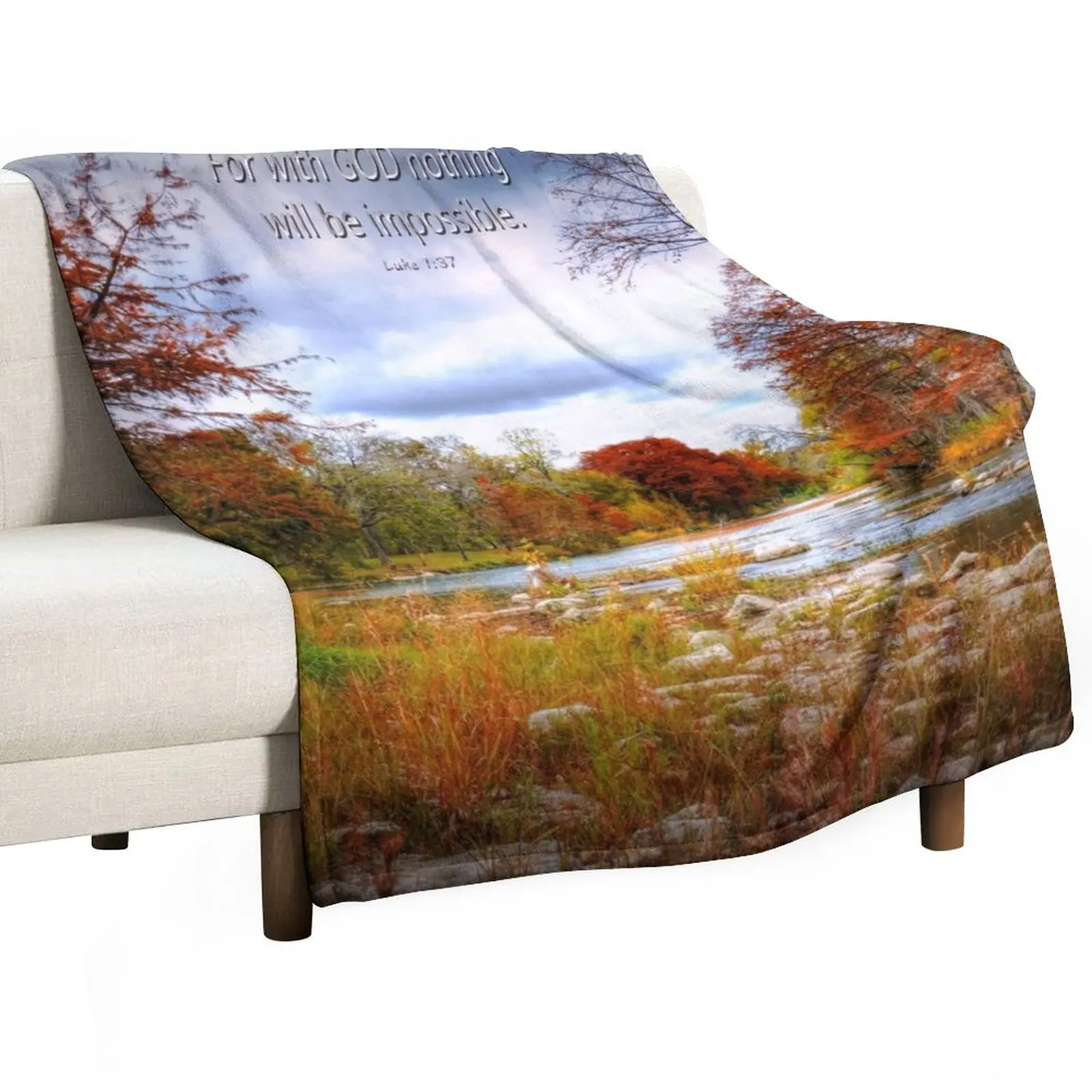 

New Luke 1:37 Throw Blanket Decorative Sofas valentine gift ideas Blankets