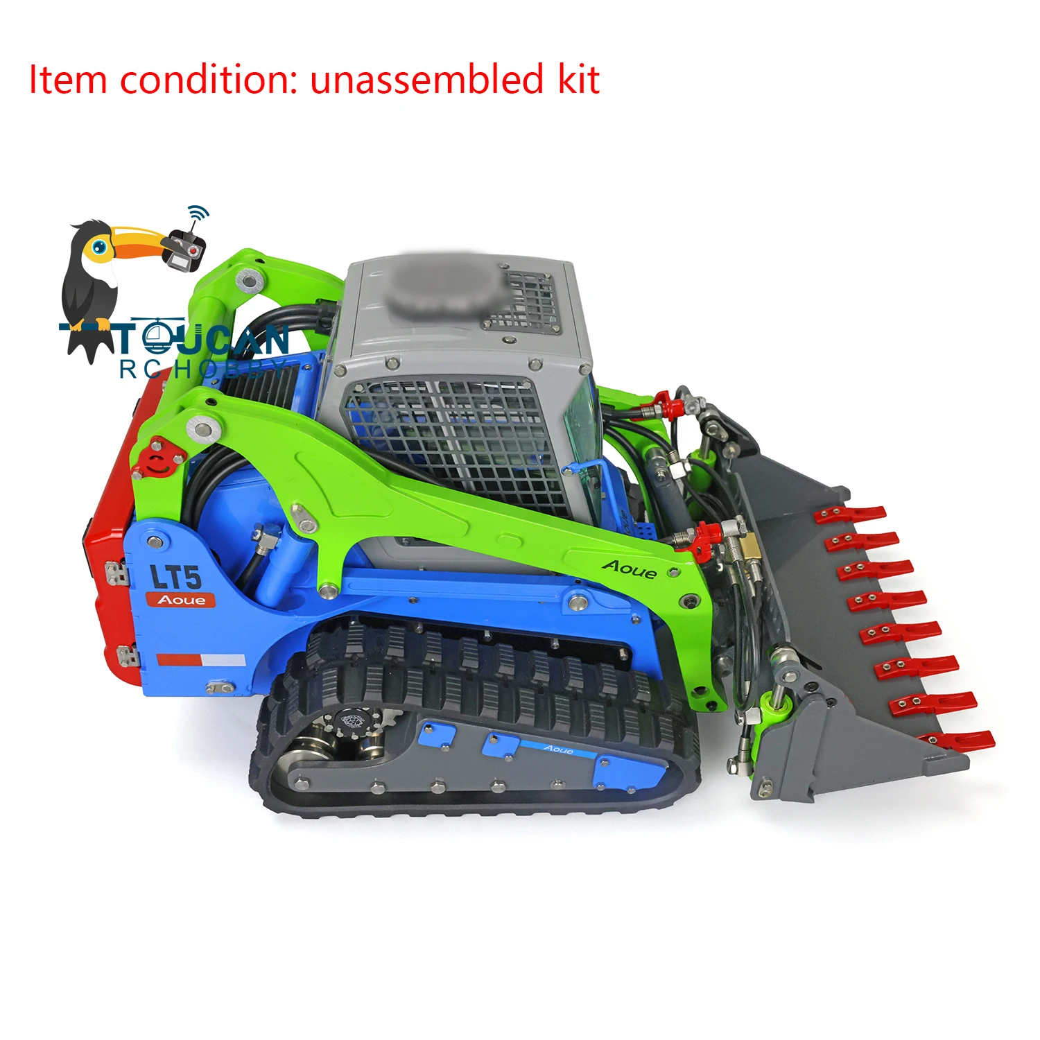 LESU RC Hydraulic Loader Aoue LT5 Painted Metal 1/14 Tracked Skid-Steer Trucks Building Kit Light Sounds Toys Stickers THZH1273 6