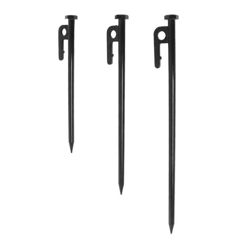 Tent Pegs Black Tent Metal Peg 20cm 30cm Steel Ground Nail 6mm