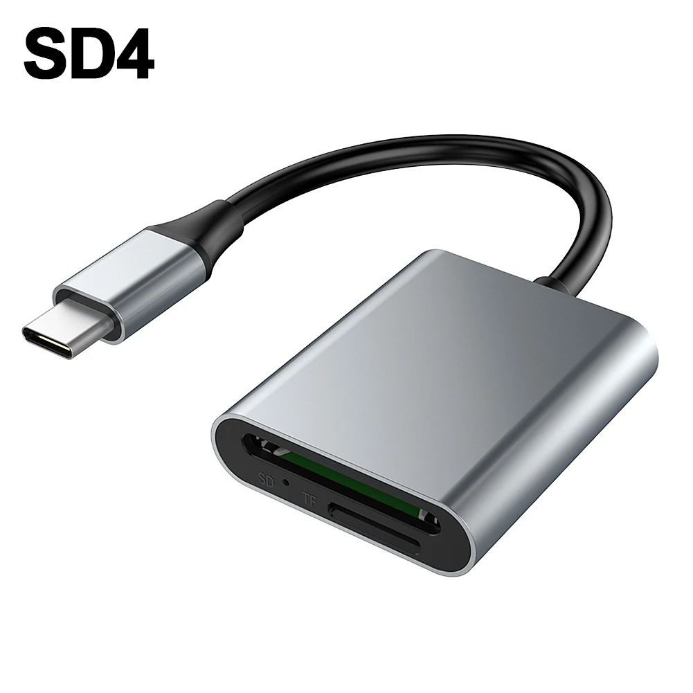 USB C 카드 리더 어댑터, 2-in-1 SD3.0, SD4.0 + TF 카드 리더, 5Gbps, 2 개의 카드 동시 읽기, 아이폰 15, 삼성 갤럭시 아이패드용