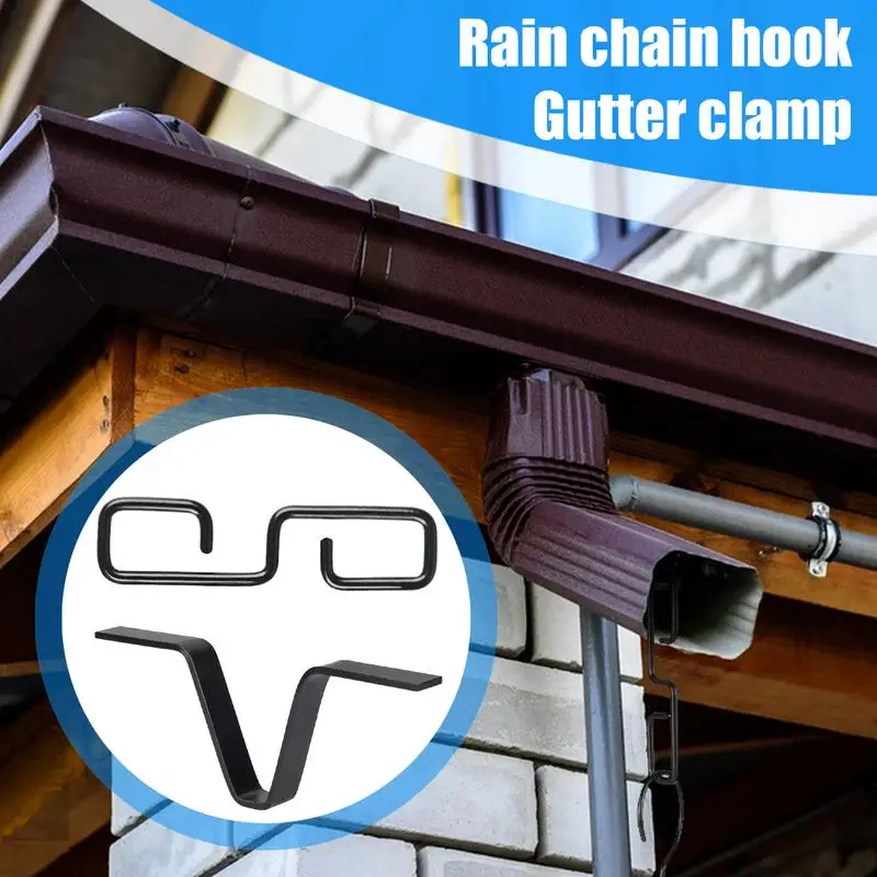 Rain Chain Hook Safe V-Shaped Design Rain Chain Adapter Lightweight Gutter Clip Portable Copper Hook Hanger