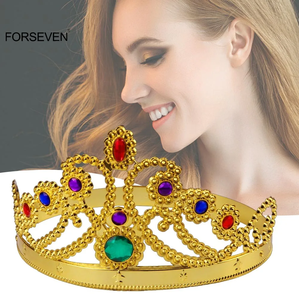 PU Foam 3D Royal King Crown Vintage Medieval Prom King Headband Halloween Costume Cosplay Performance Headdress