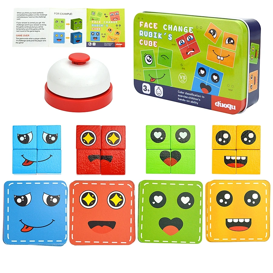 Blocos De Construção De Cubo Mágico Engraçados Que Mudam De Rosto,  Brinquedos Educativos De Quebra-cabeça