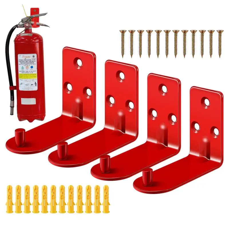 

Home Fire Extinguisher Mount Wall Brackets 4Pcs Auto Fire Extinguisher Brackets Fire Extinguishers Wall Mount Hook With Screws