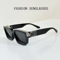 Lunettes de soleil carrées millionnaire pour hommes lunettes de soleil de protection solaire rétro femmes lunettes de mode Vintage à la mode Zonnebril 3