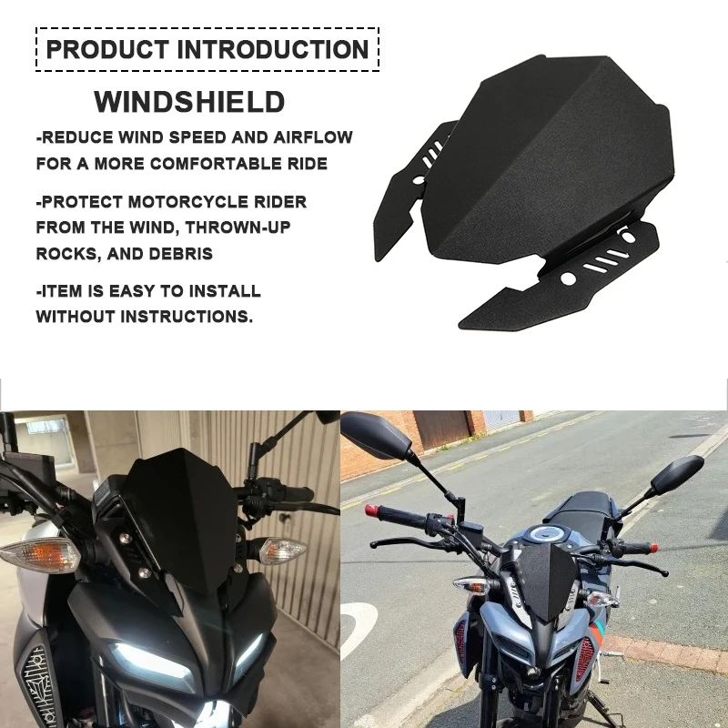 For YAMAHA MT-15 Motorcycle Accessories Windshield Aluminum
