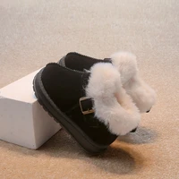 Fur Children Boots Girls Shoes Winter Warm Kids Shoes Fashion Casual Flat Suede Plush Girls Short Boots 4 To 12 Years 6
