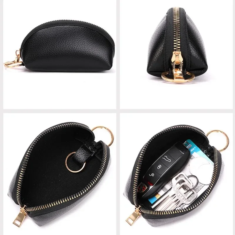 Soft Leather Key Bag Zipper Wallet for Men and Women