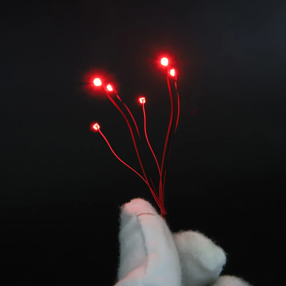 Micro LED Lamp Chips 10pcs/Set 3V Pre-Soldered 0402 0603 0805 1206 20-30cm Litz Wire Lamp Railway Lighting DIY Model Electronics