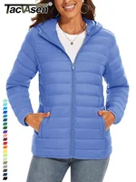 TACVASEN Full Zip Up Hooded Puffer Jacket Womens Winter Quilted Warm Coats Casual Windbreaker Padded Lightweight Outdoor Outwear 1