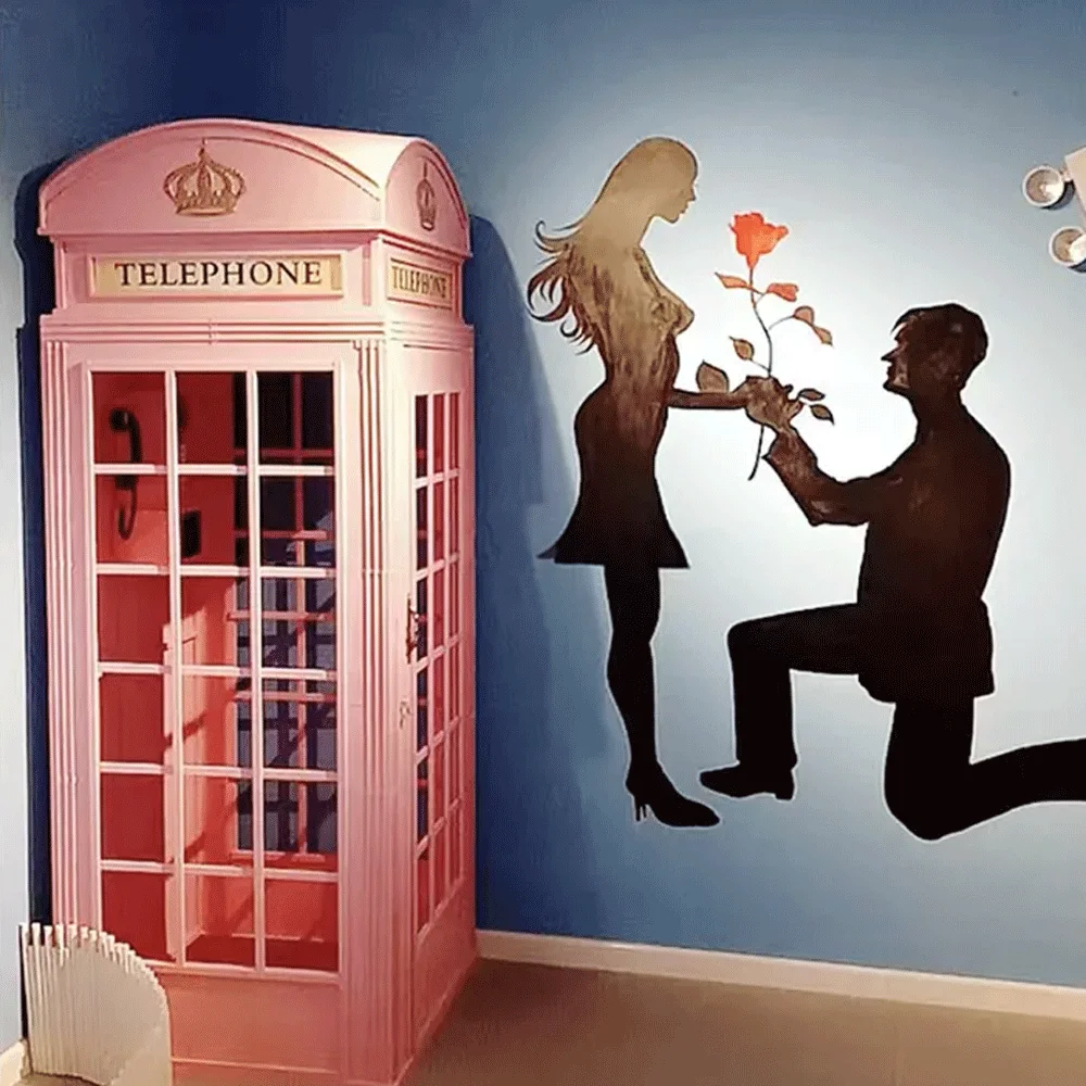 

Wholesale Photography Props Wedding Decor London Metal Pink Telephone Booth For Sale