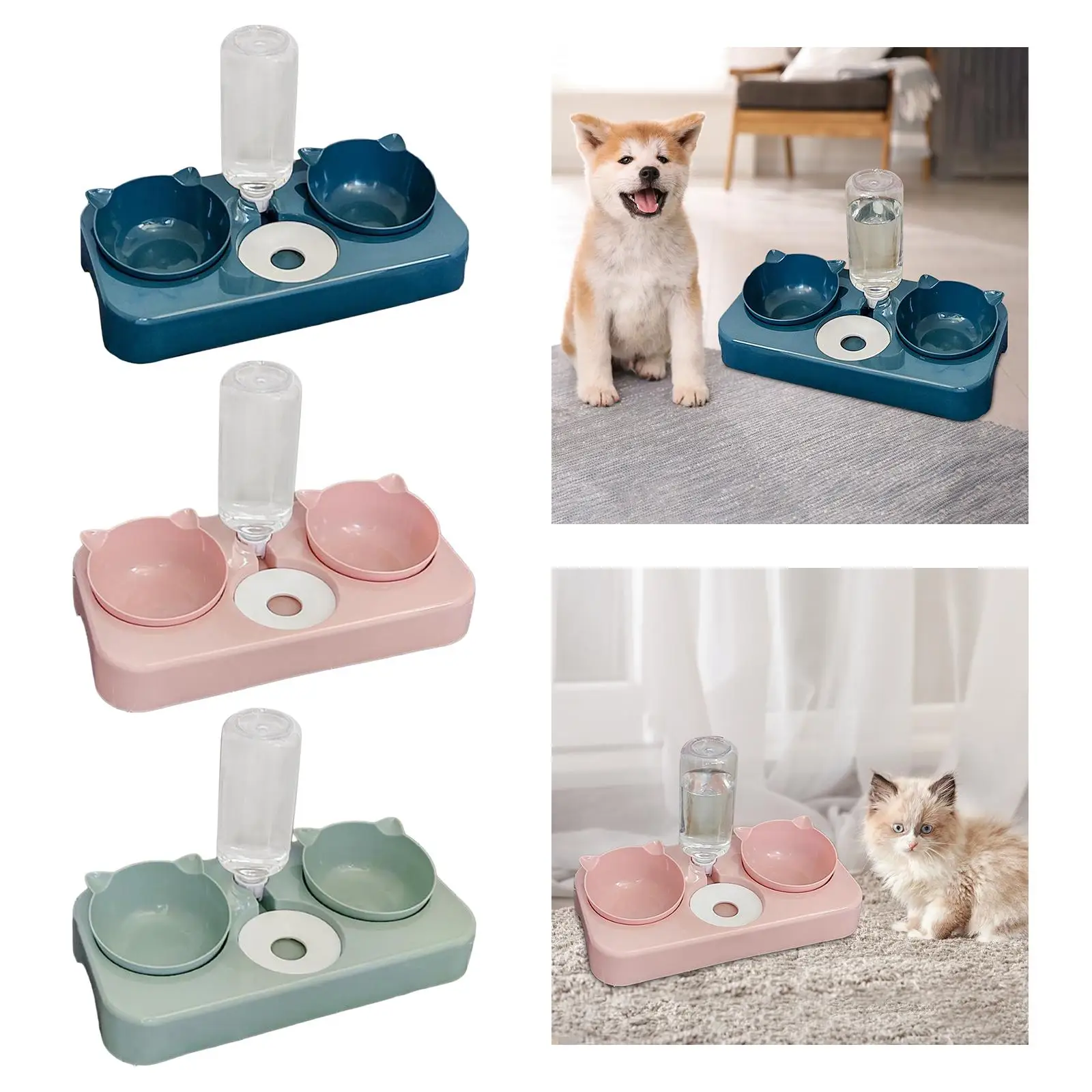 15° Tilted Elevated Litter Boxes, Pet Feeder, 3 in 1 Dog and Cat Bowls Water 15° Tilted Elevated Litter Boxes, Pet Feeder, 3 in 1 Dog and Cat Bowls Water