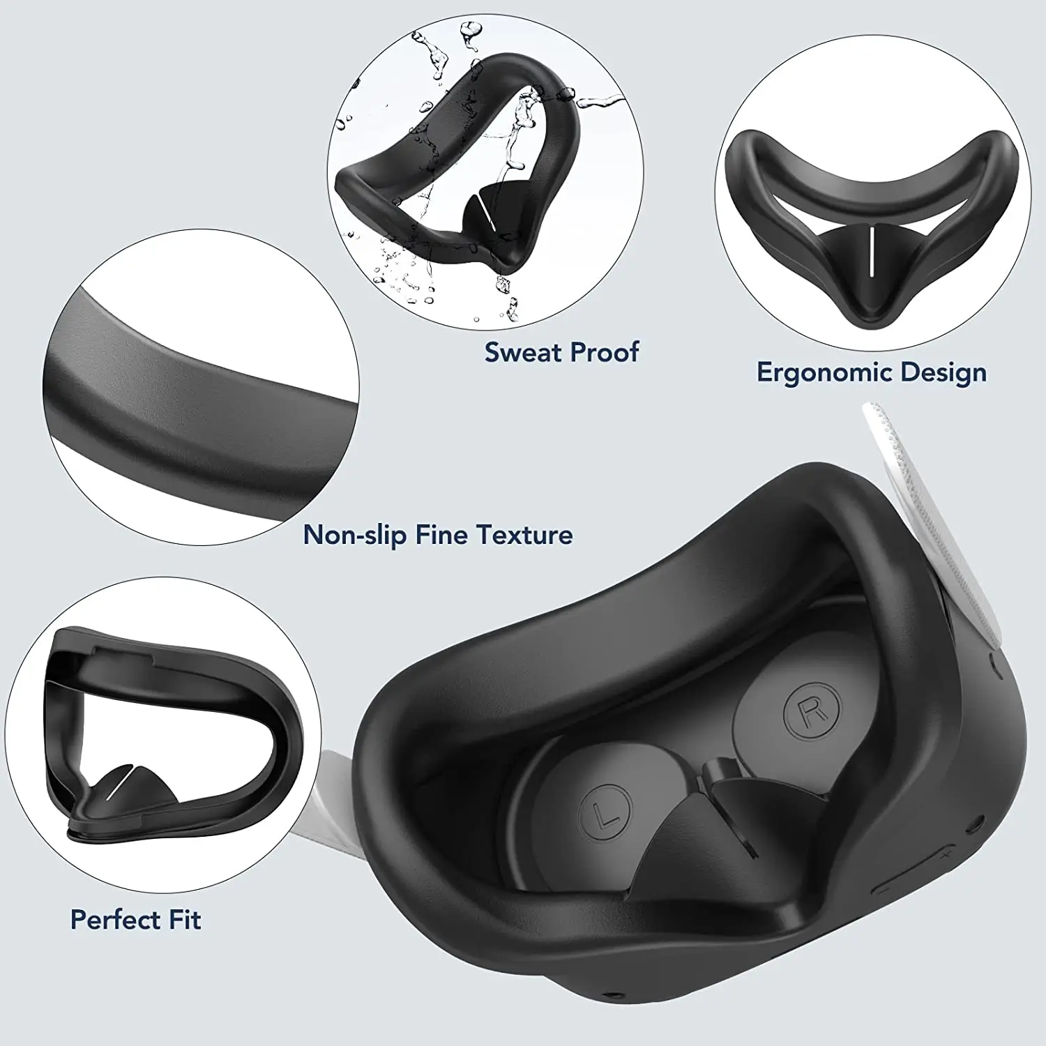 Durable Silicone Protective Cover Kit for VR Headset and Controllers