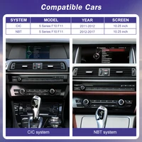 Écran d'autoradio sans fil Android, Carplay, Affichage automatique, Limitation 1920x720, BMW Série 5, F10, F11, CIC, Système NBT, 2011-2017 2