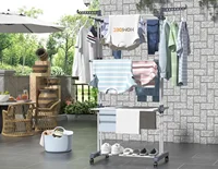 NEW Clothes Drying Rack, Oversized 4-Tier(67.7" High) Foldable Stainless Steel Movable Drying Rack with 4 castors 2