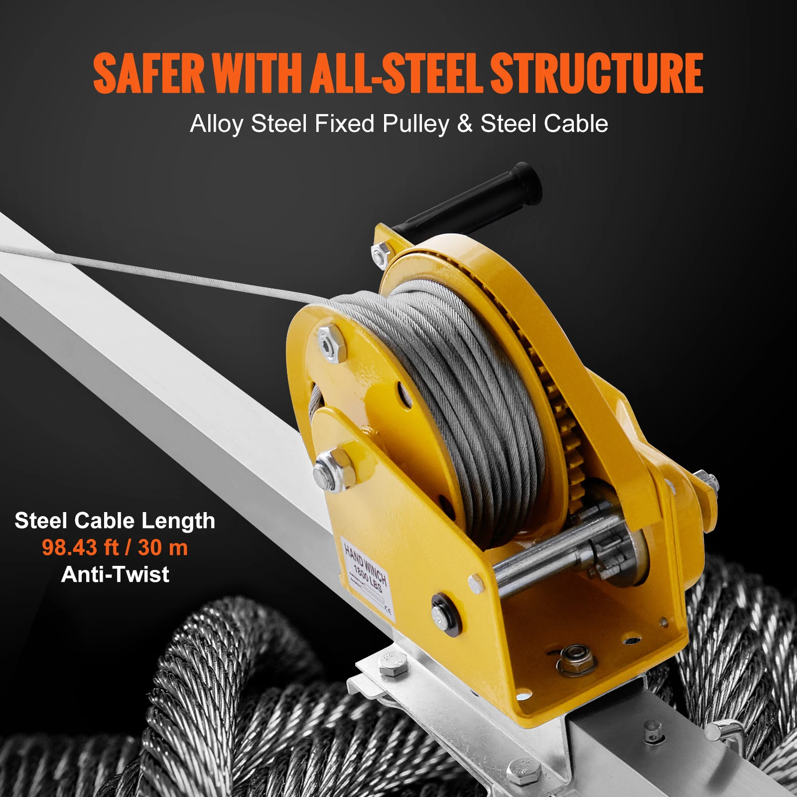 VEVOR 1800/2600 lbs Confined Space Tripod Kit Winch Confined Space Rescue Tripod Fall Protection For Traditional Spaces
